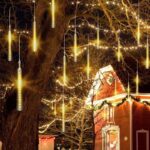 Χριστουγεννιάτικη LED Βροχή Μετεωριτών 8τμχ x 50cm Θερμός Φωτισμός - Σταγόνες Σταλακτίτες - Christmas fallnig rain