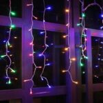 Χριστουγεννιάτικα Λαμπάκια Κουρτίνα LED 100L Πολύχρωμο Χρώμα RGB με Διαφανές Καλώδιο 3m 40x50x60cm - Christmas lights LED RGB