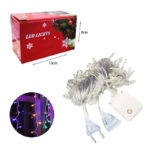 Χριστουγεννιάτικα Λαμπάκια Κουρτίνα LED 100L Πολύχρωμο Χρώμα RGB με Διαφανές Καλώδιο 3m 40x50x60cm - Christmas lights LED RGB - Image 5