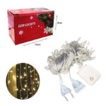 Χριστουγεννιάτικα Λαμπάκια Κουρτίνα 200 LED Θερμό Χρώμα με Διαφανές Καλώδιο 3m x 80cm - Christmas lights LED warm light - Image 5