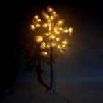 Led Φωτιζόμενο Χριστουγεννιάτικο Δέντρο Με Λευκά Πούπουλα Με 48Led Θερμό Φωτισμό 1.20m - Chistmas LED tree white feather