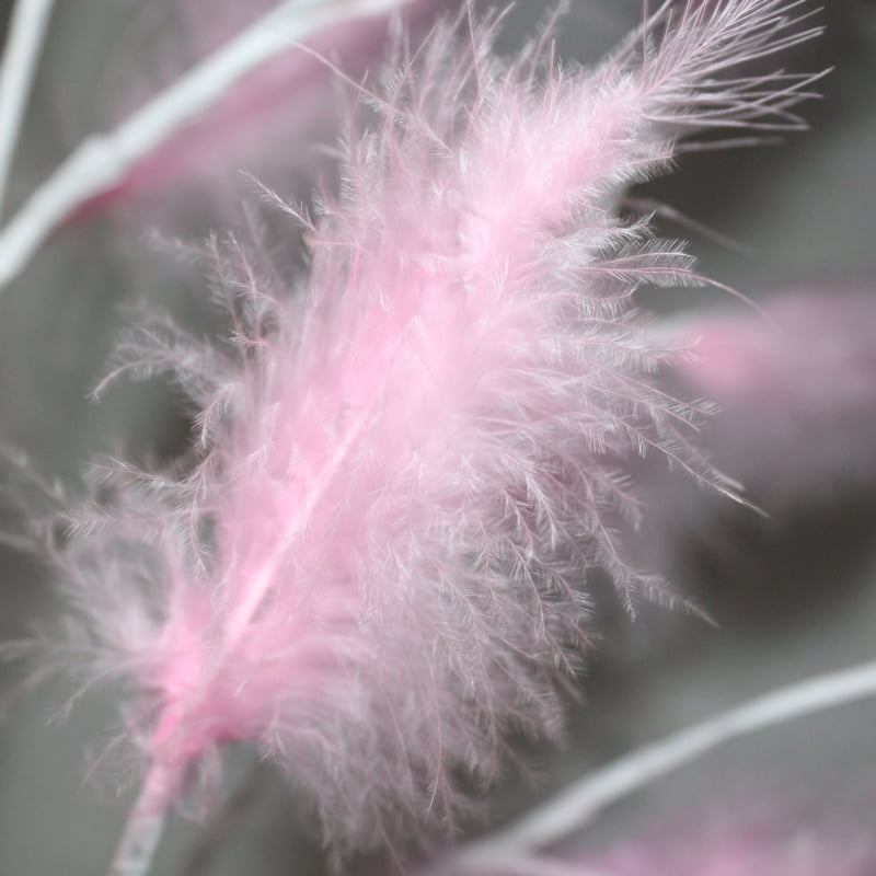 640017-3 Led Φωτιζόμενο Χριστουγεννιάτικο Δέντρο Λευκό Με Ροζ Πούπουλα Με 48Led Θερμό Φωτισμό 1.20m - Chistmas LED tree pink feather - Image 4