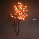 Led Φωτιζόμενο Χριστουγεννιάτικο Δέντρο Λευκό Με Ροζ Πούπουλα Με 48Led Θερμό Φωτισμό 1.20m - Chistmas LED tree pink feather - Image 5