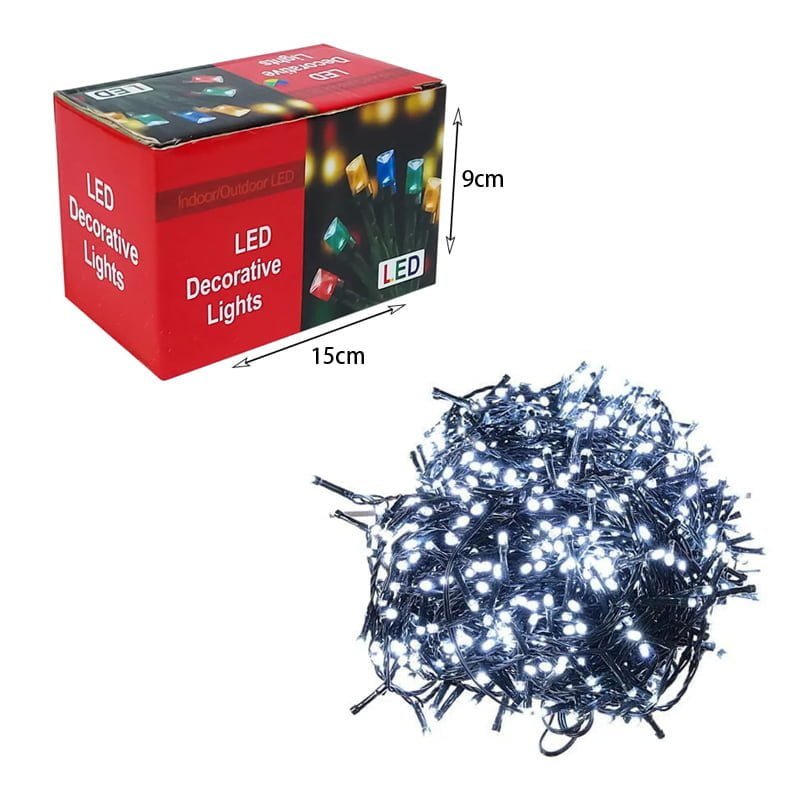 640018 Χριστουγεννιάτικα λαμπάκια σε ψυχρό χρώμα 20m 240 LED – Christmas decorative lights white light - Image 4