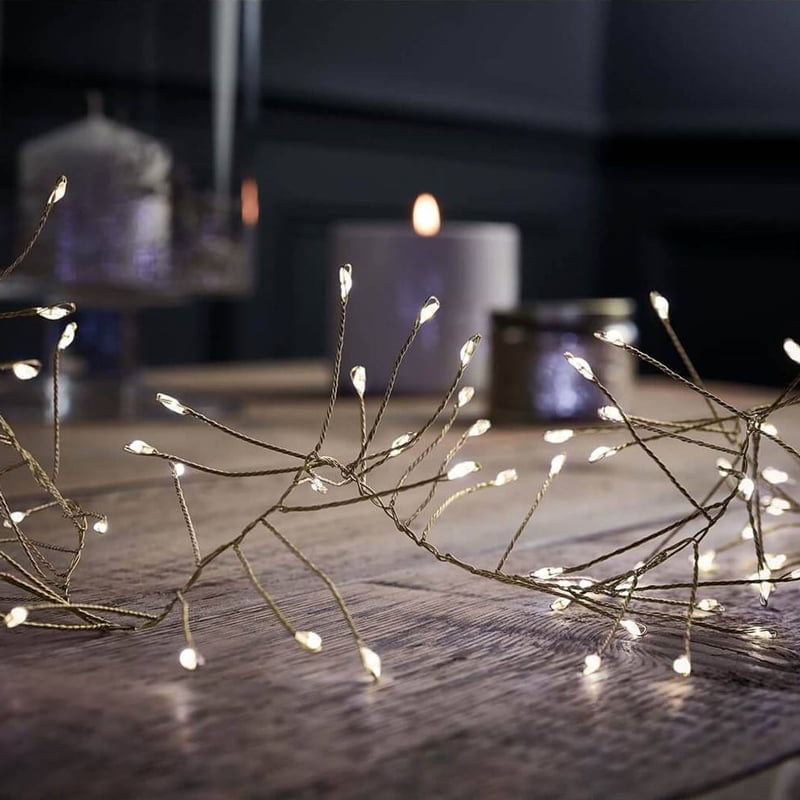 640042-1 Χριστουγεννιάτικα Λαμπάκια LED ψυχρό χρώμα με Διαφανές Καλώδιο 100led - Christmas lights white light - Image 1