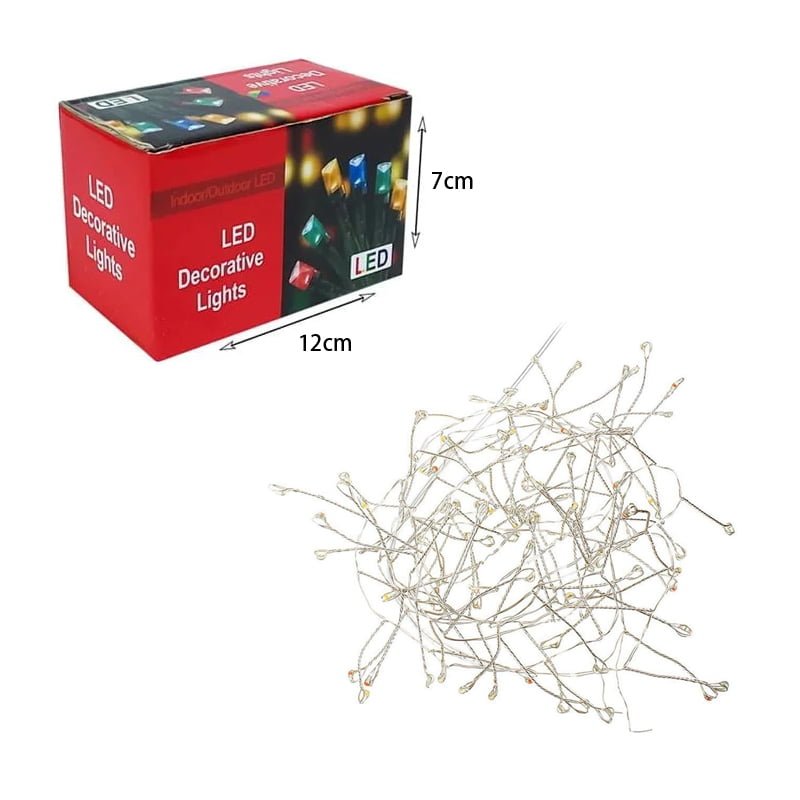 640042-3 Χριστουγεννιάτικα Λαμπάκια LED ψυχρό χρώμα με Διαφανές Καλώδιο 100led - Christmas lights white light - Image 4