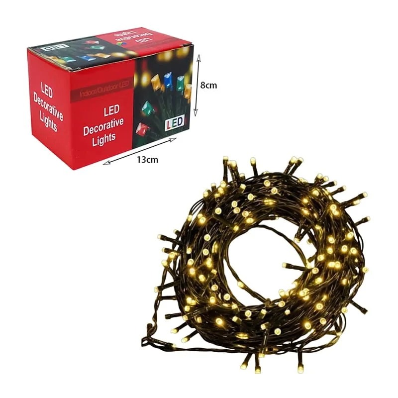 640042 Χριστουγεννιάτικα λαμπάκια σε θερμό χρώμα 10m 100 LED – Christmas decorative lights warm light - Image 4