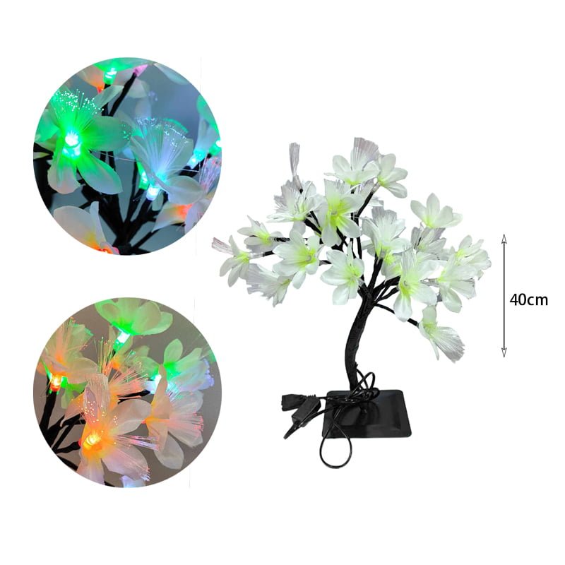 640068-1 Χριστουγεννιάτικο διακοσμητικό φωτιζόμενο δεντράκι με λουλούδια RGB - Christmas copper wire small tree lamp RGB - Image 6