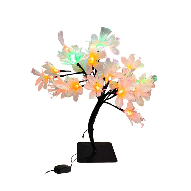 640068-3 Χριστουγεννιάτικο διακοσμητικό φωτιζόμενο δεντράκι με λουλούδια RGB - Christmas copper wire small tree lamp RGB - Image 3