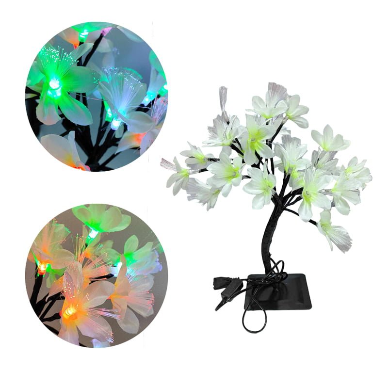 640068 Χριστουγεννιάτικο διακοσμητικό φωτιζόμενο δεντράκι με λουλούδια RGB - Christmas copper wire small tree lamp RGB - Image 1