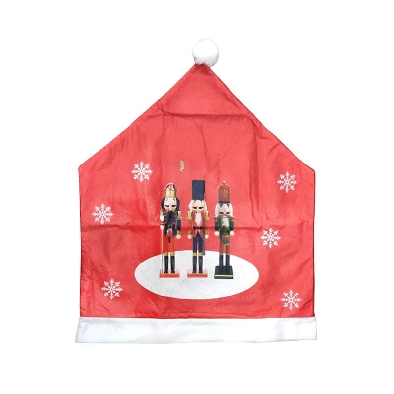 66033-1 Χριστουγεννιάτικο Καλύμματα Πλάτης Καρέκλας Σκούφος Αγίου Βασίλη - Santa Claus chair cover - Image 1