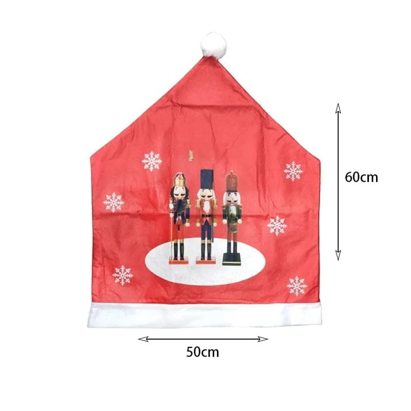 66033 Χριστουγεννιάτικο Καλύμματα Πλάτης Καρέκλας Σκούφος Αγίου Βασίλη - Santa Claus chair cover - Image 2