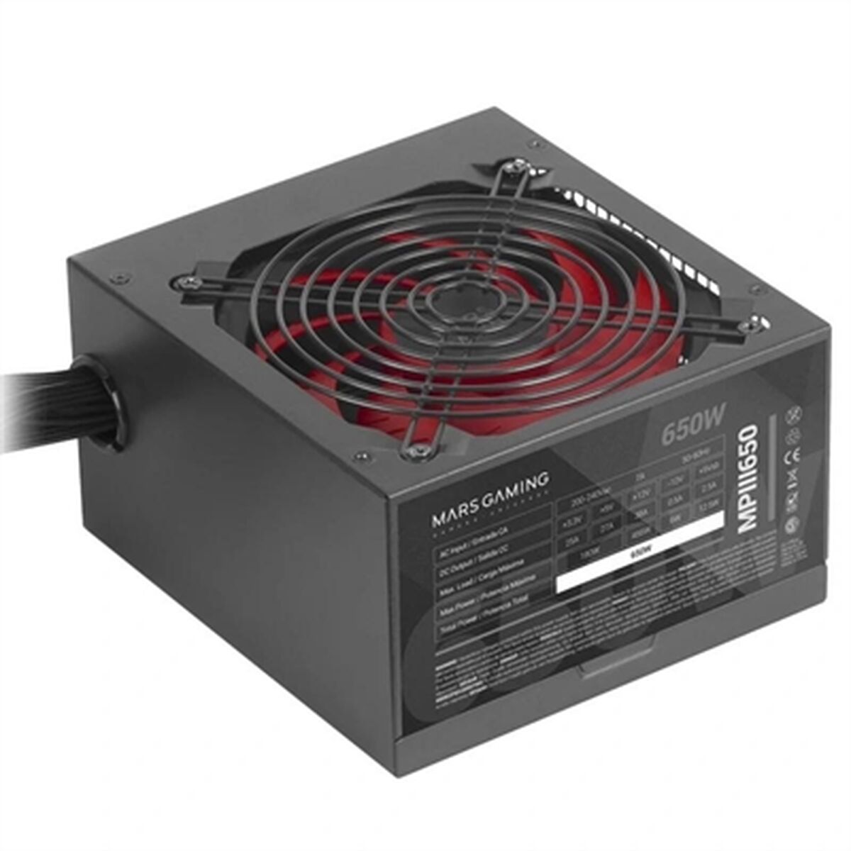 8435693103479_S9907153_P00 Τροφοδοσία Ρεύματος Mars Gaming MPIII650 ATX 650 W CE - RoHS - Image 1