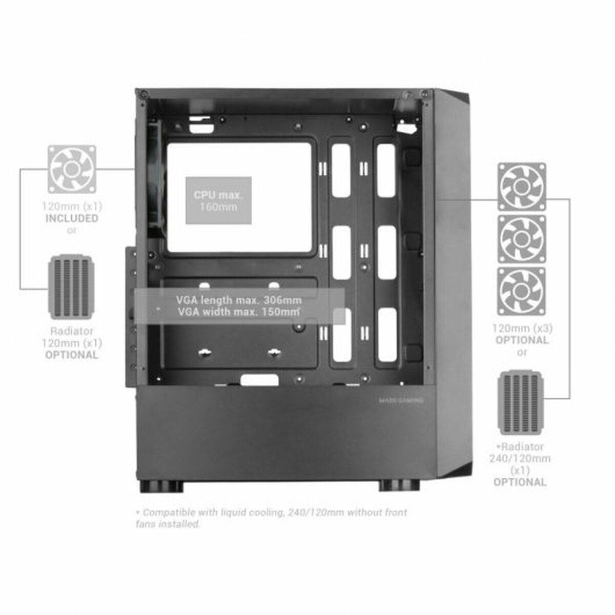 8435693103998_S0241129_P50 Κουτί Μέσος Πύργος ATX Mars Gaming MC-2000 Μαύρο - Image 3
