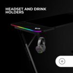 Γραφείο Gaming Mars Gaming ESCRITORIO ERGO RGB Μαύρο 120 x 60 cm - Image 3