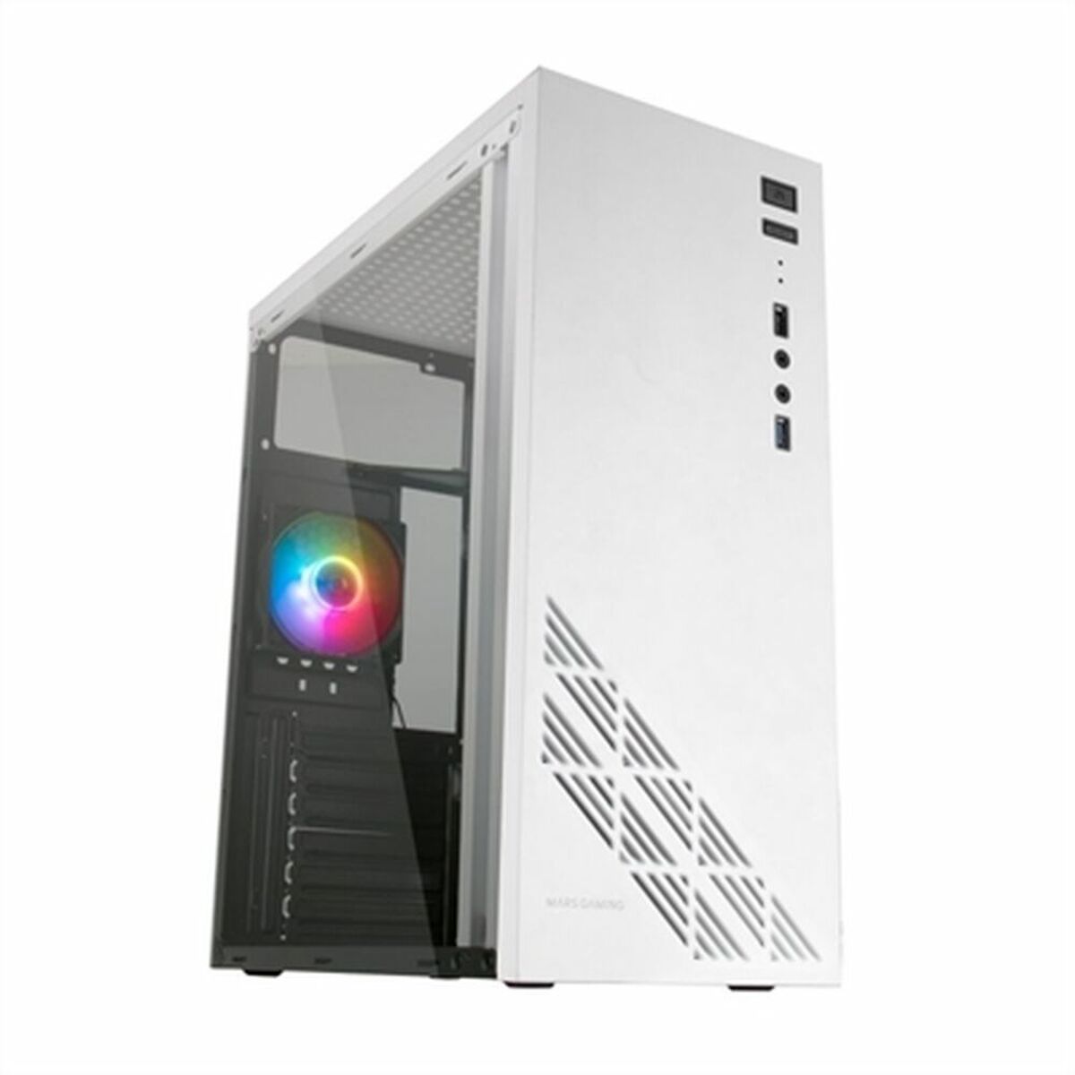 8437023094402_S9907134_P00 Κουτί Μέσος Πύργος ATX Mars Gaming MC100W Λευκό ATX LED RGB - Image 1