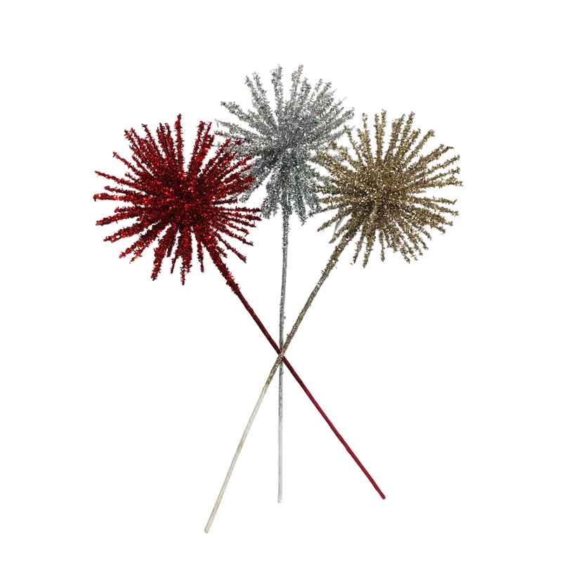 9217-17 Χριστουγεννιάτικο Κλαδί με Αστεροειδές Διακοσμητικό 46cm – Christmas Glitter Starburst Branch - Image 1