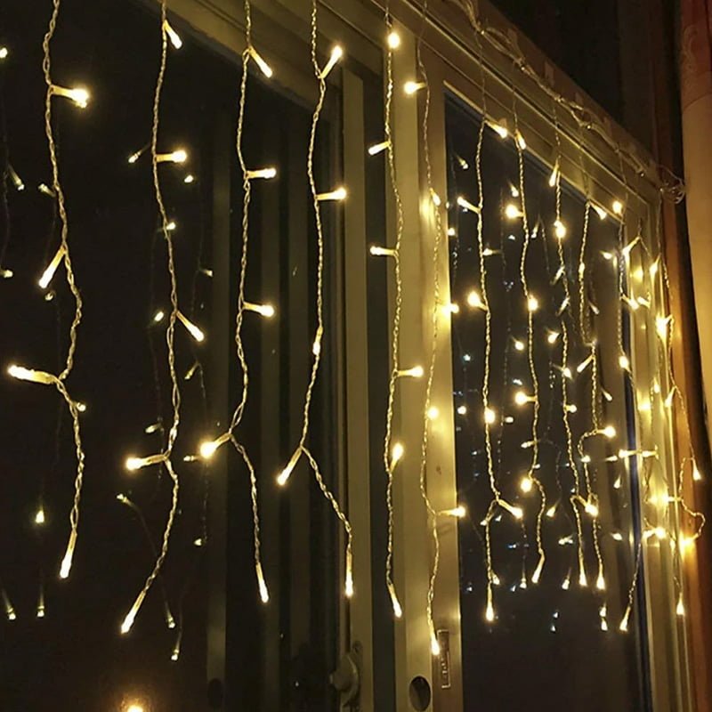 Screenshot_3-8-1 Χριστουγεννιάτικα Λαμπάκια Κουρτίνα 200 LED Θερμό Χρώμα με Διαφανές Καλώδιο 3m x 80cm - Christmas lights LED warm light - Image 1