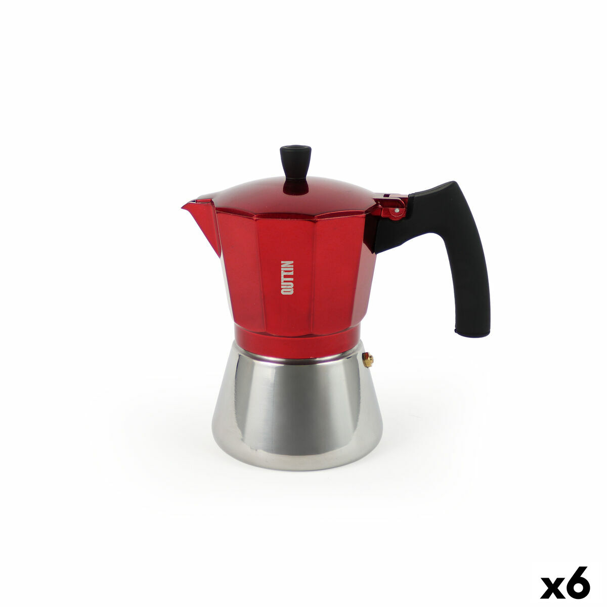 s2240398_p3_icon0 Quttin Καφετιέρα Espresso Αλουμινίου Κόκκινη 0.3 L 6 Φλιτζάνια (Σετ 6 τμχ) - Image 1
